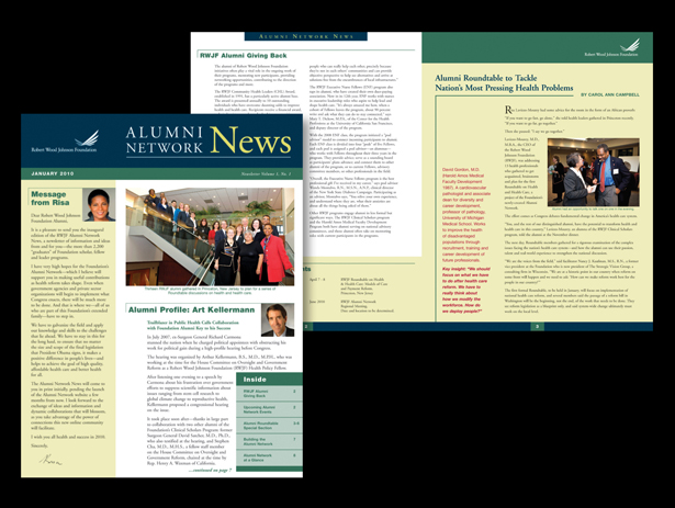 Newsletters for Robert Wood Johnson Foundation, Princeton, NJ